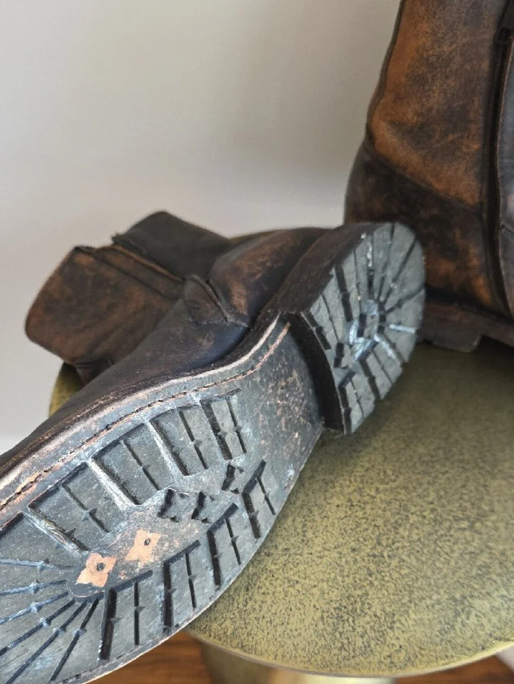 Frye Distressed Dark Brown Leather Short Boots